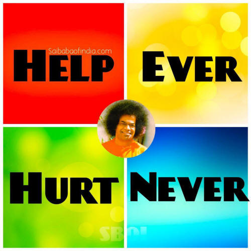 Help Ever - Hurt Never sathya sai baba quotes and sayings