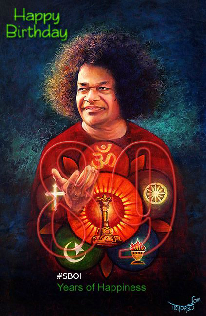 Beautiful art work shared with SAI RAM - created by professional artist Gangadhar Soma from Bangalore, India.