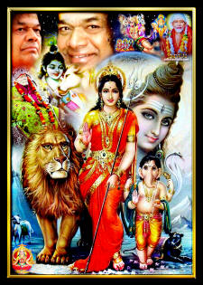 Shakti-Shiva-Durga-Ganesha-Lion-krishna-SathyaSai-Baba-Hanuman -Ram -Lakshman Shukra Santoshi Ma