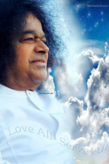 Sri Sathya Sai Baba wallpaper- photo white robe clouds bliss