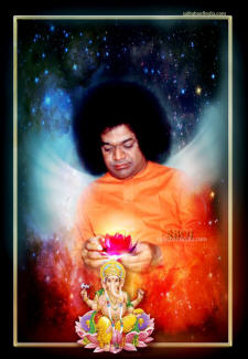 SRI SATHYA SAI BABA LOTUS FLOWER GANESHA