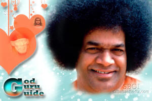 GOD GURU GUIDE - POSTER- Guru Purnima in Prasanthi Nilayam -sri sathya sai baba