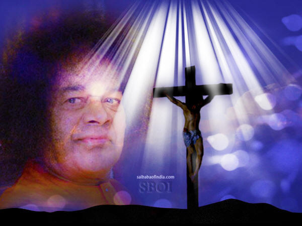 Happy Easter sai baba -sathya sai baba jesus -Easter Greeting Cards