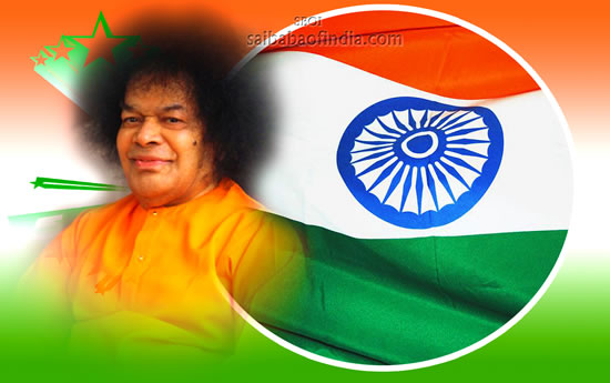 Sai Baba theme independence day greeting cards "15th August"