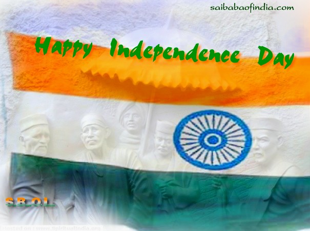 Sai Baba theme independence day greeting cards "15th August"