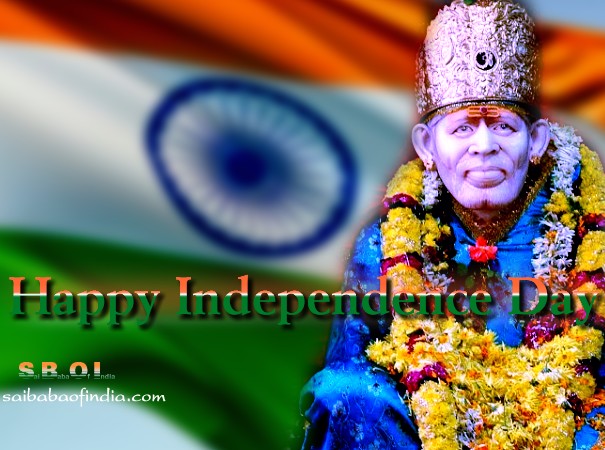 Sai Baba theme independence day greeting cards "15th August"