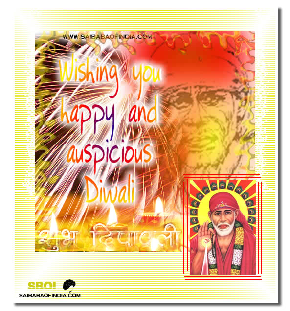 Sai Baba theme Diwali Greeting cards 