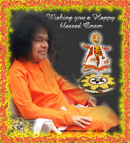 Onam Greeting cards - sri sathya sai baba