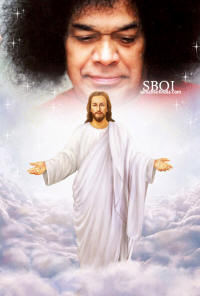 JESUS AND SATHYA SAI BABA WALLPAPER POSTER PICTURE CHRISTMAS