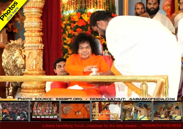 headwear for the deity blessed by sri sathya sai baba