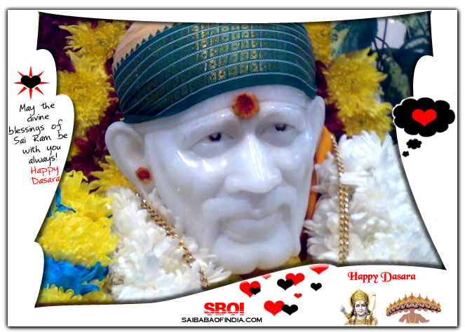 Sai Baba  Diwali , Navaratri , Vijaya Dashami & Dussera - Greeting e card- ANIMATIONS